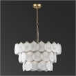 Safavieh Gutierrez Iron and 3 Tier Glass Chandelier in Gold