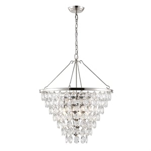 Safavieh Nydia Iron Teardrop Chandelier  in Nickel