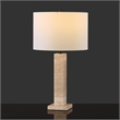 Safavieh Hannabeth Travertine Table Lamp Iron and Fabric in Cream / Black