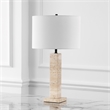 Safavieh Hannabeth Travertine Table Lamp Iron and Fabric in Cream / Black