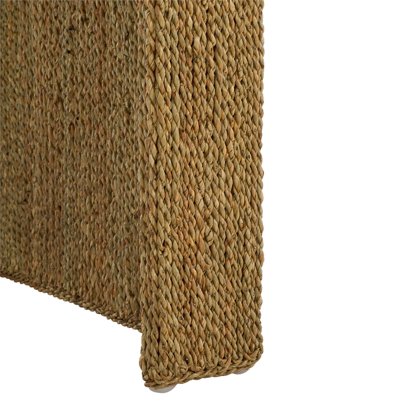 Safavieh Wynima Wood and Metal Sea Grass Accent Table in Natural