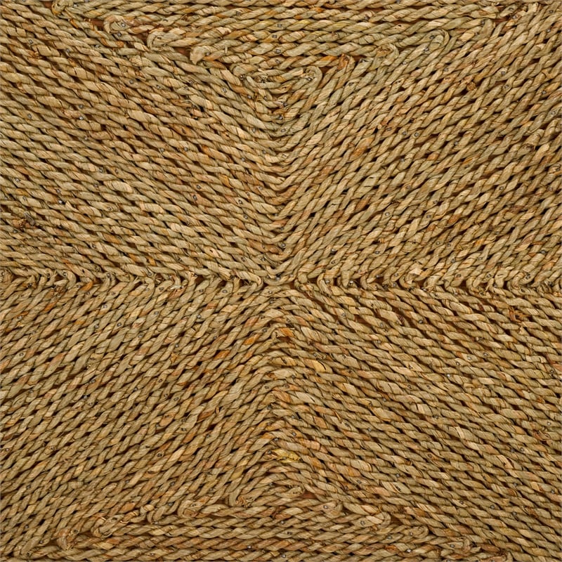 Safavieh Wynima Wood and Metal Sea Grass Accent Table in Natural