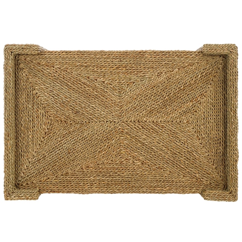 Safavieh Wynima Wood and Metal Sea Grass Accent Table in Natural