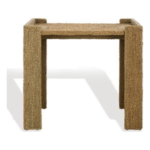 Safavieh Wynima Wood and Metal Sea Grass Accent Table in Natural