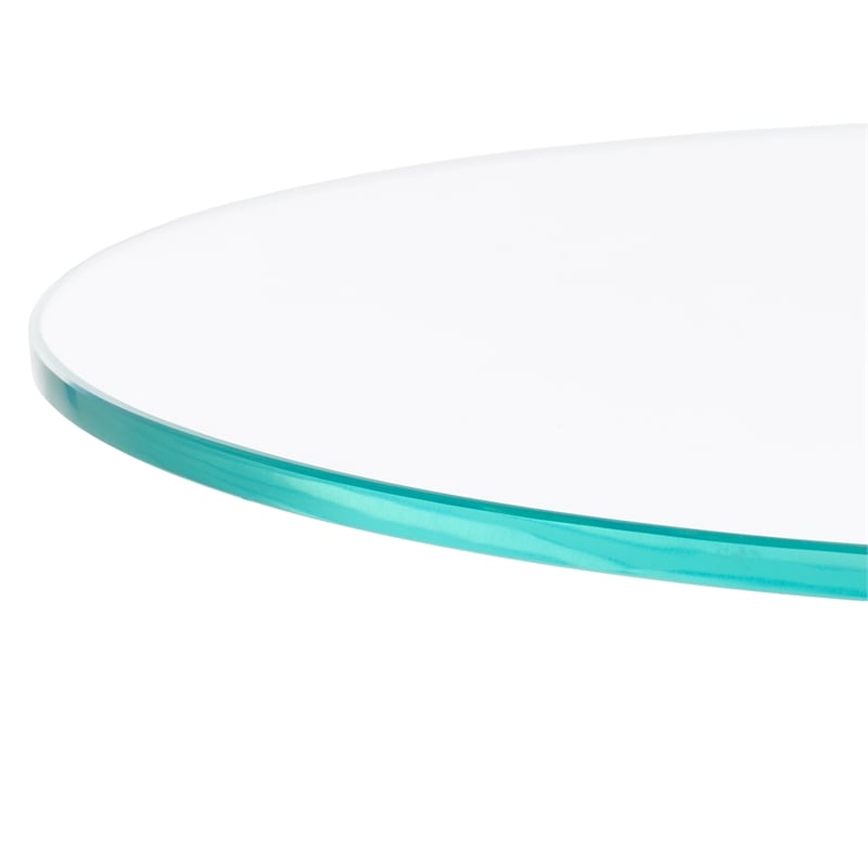 Safavieh Gillard Aluminum and Glass Giraffe Base Accent Table in Silver / Glass