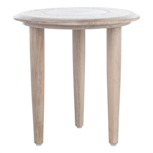 Safavieh Rehnuma Wood Carved Side Table in White