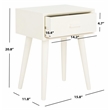 Safavieh Lyle Pine Wood One Drawer Side Table in White
