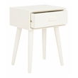 Safavieh Lyle Pine Wood One Drawer Side Table in White