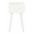 Safavieh Lyle Pine Wood One Drawer Side Table in White