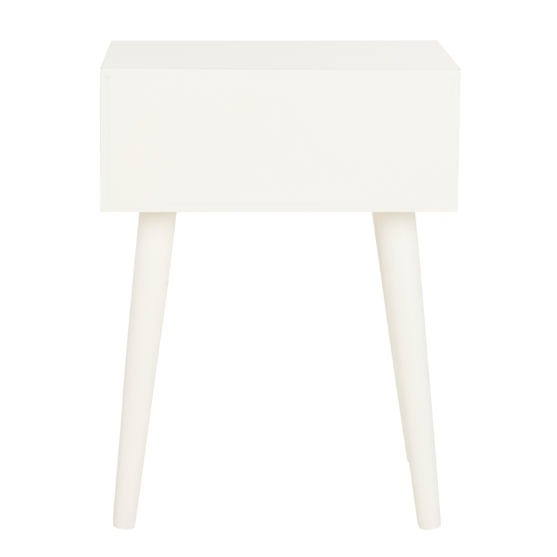 Safavieh Lyle Pine Wood One Drawer Side Table in White