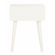 Safavieh Lyle Pine Wood One Drawer Side Table in White
