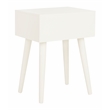 Safavieh Lyle Pine Wood One Drawer Side Table in White