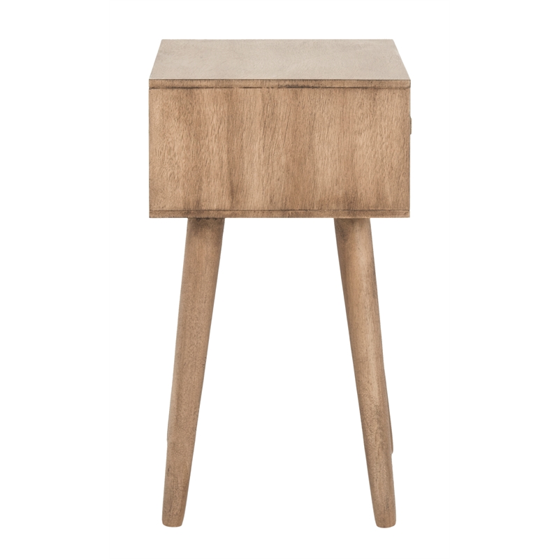 Safavieh Lyle Pine Wood One Drawer Side Table in Light Brown