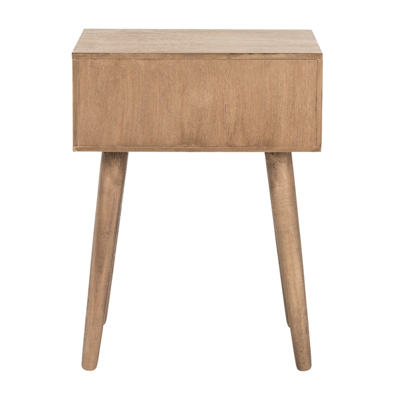 Safavieh Lyle Pine Wood One Drawer Side Table in Light Brown