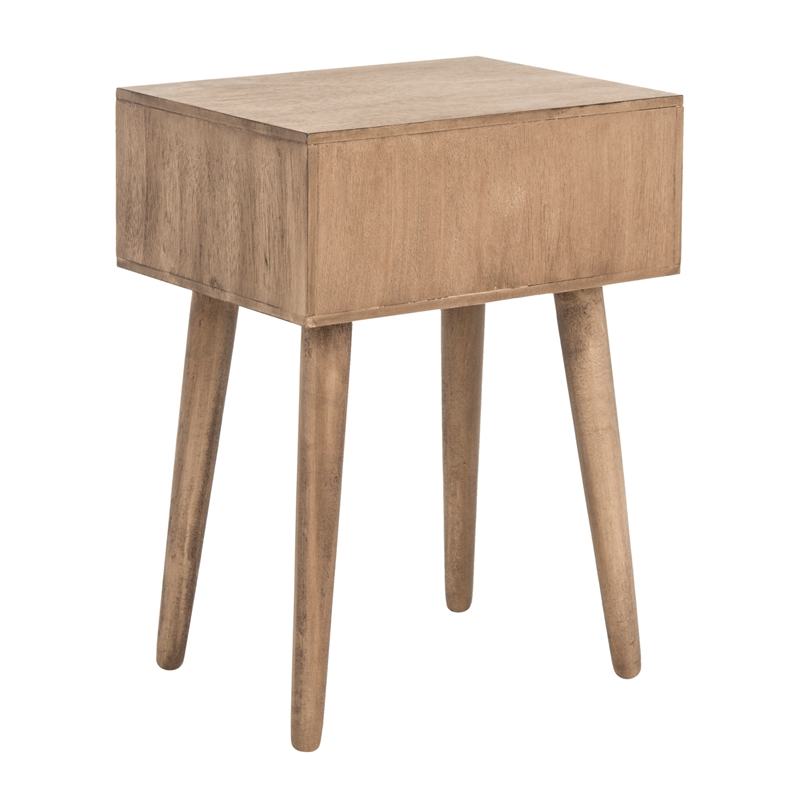 Safavieh Lyle Pine Wood One Drawer Side Table in Light Brown