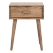 Safavieh Lyle Pine Wood One Drawer Side Table in Light Brown