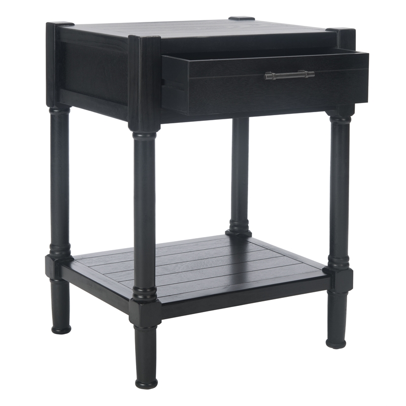 Safavieh Filbert Pine Wood Accent Table in Black