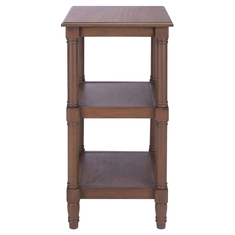 Safavieh Cassie Pine Wood 3 Shelf Accent Table in Brown