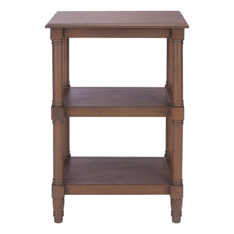 Safavieh Cassie Pine Wood 3 Shelf Accent Table in Brown