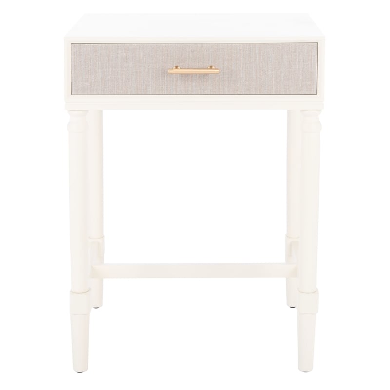 Safavieh Estella Pine Wood 1 Drawer Accent Table in White