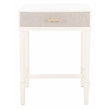 Safavieh Estella Pine Wood 1 Drawer Accent Table in White