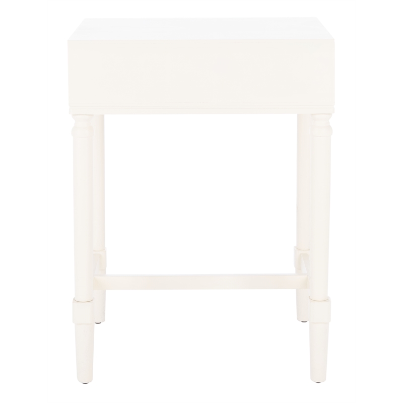 Safavieh Estella Pine Wood 1 Drawer Accent Table in White