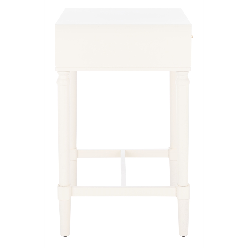 Safavieh Estella Pine Wood 1 Drawer Accent Table in White