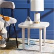 Safavieh Lara Marble and Wood Side Table in White