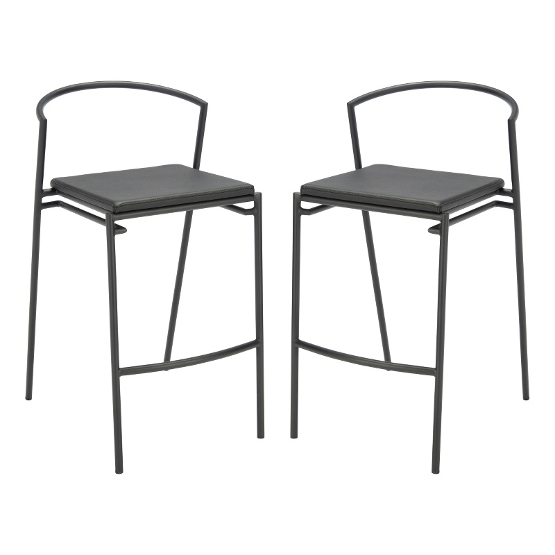 Safavieh Knightley Wood and Metal Counter Stool  in Black