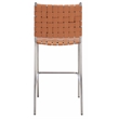Safavieh Bahari Leather and Metal Woven Counter Stool  in Amber / Silver