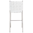 Safavieh Bahari Leather and Metal Woven Counter Stool in White / Silver