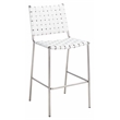 Safavieh Bahari Leather and Metal Woven Counter Stool in White / Silver
