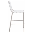Safavieh Bahari Leather and Metal Woven Counter Stool in White / Silver