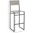 Safavieh Layne Iron and Leather Barstool in Light Gray /Black