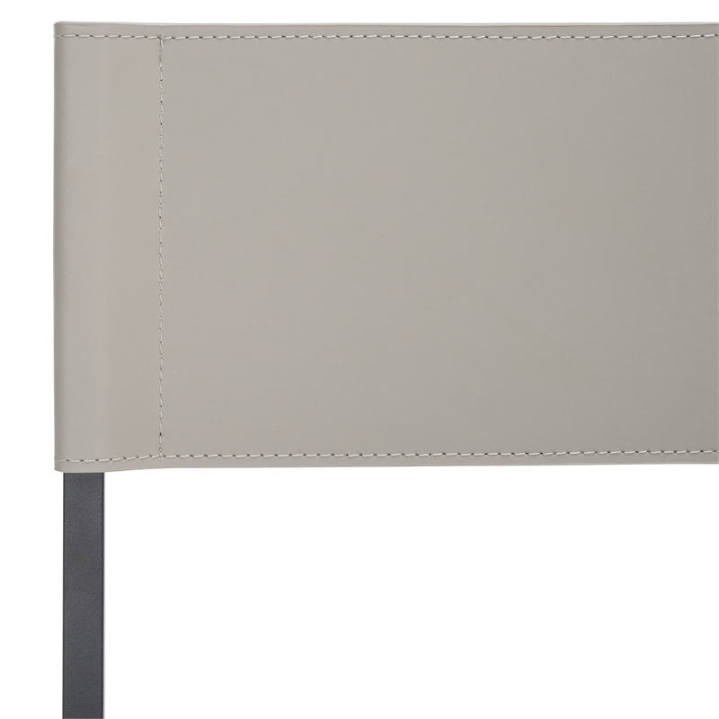 Safavieh Layne Iron and Leather Barstool in Light Gray /Black