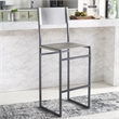 Safavieh Layne Iron and Leather Barstool in Light Gray /Black