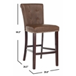 Safavieh Taylor Wood and Metal Bar Stool in Brown / Espresso