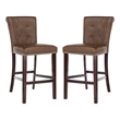 Safavieh Taylor Wood and Metal Bar Stool in Brown / Espresso