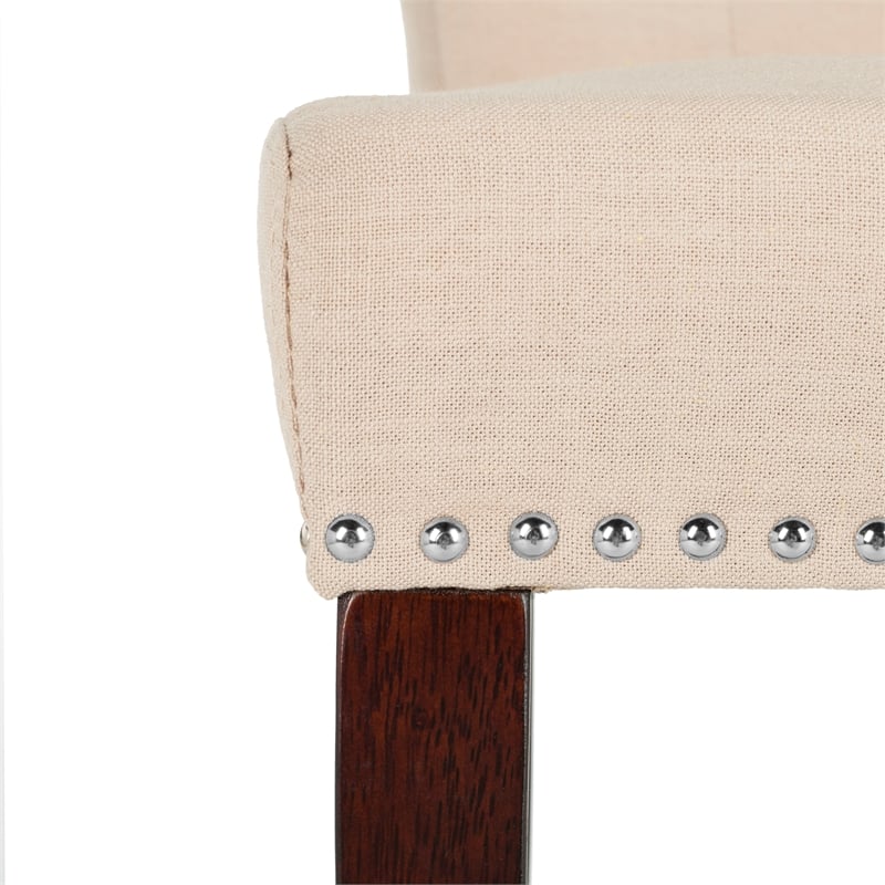 Safavieh Taylor Wood and Metal Counter Stool in Beige / Espresso