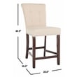 Safavieh Taylor Wood and Metal Counter Stool in Beige / Espresso
