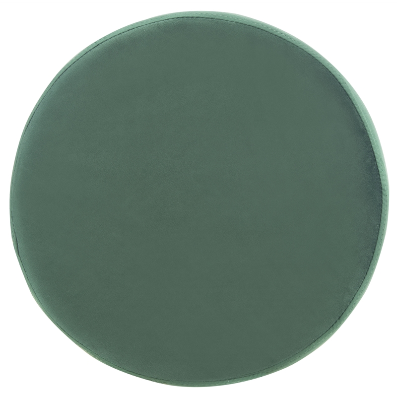 Safavieh Sabina Velvet and Wood Round Bar Stool in Green / Gold