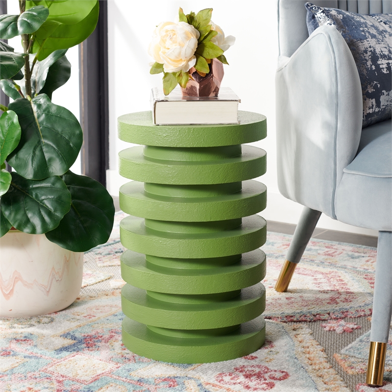 Safavieh Kaysar Wood Accent Table in Green