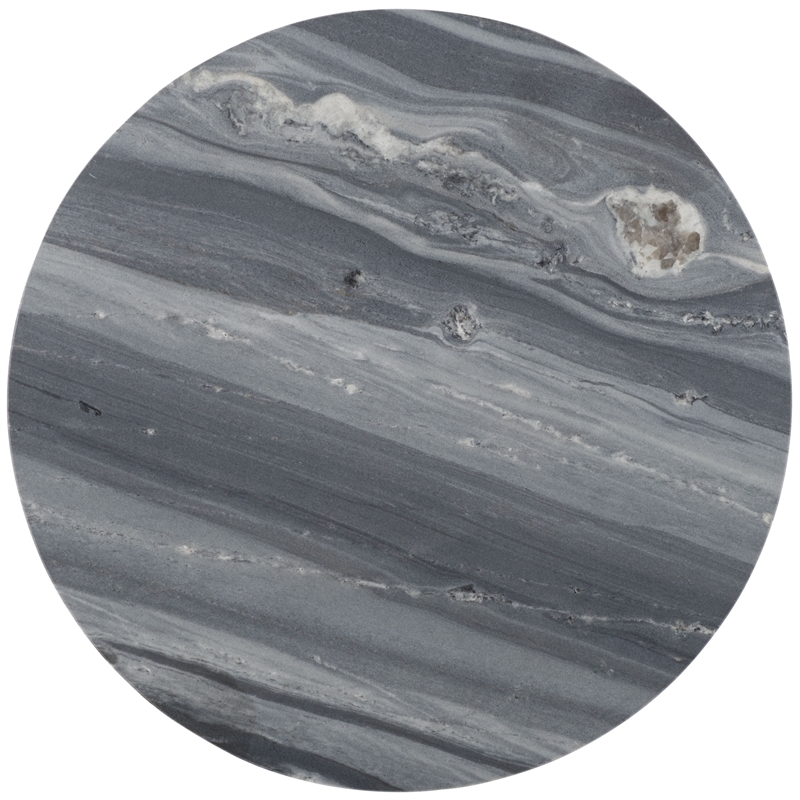 Safavieh Guenon Marble and Iron Round Accent Table in Gray /Marble/ Black