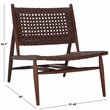 Safavieh Soleil Leather and Wood Accent Chair in Amber / Brown
