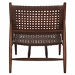 Safavieh Soleil Leather and Wood Accent Chair in Amber / Brown