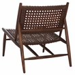 Safavieh Soleil Leather and Wood Accent Chair in Amber / Brown