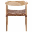 Safavieh Munro Leather and Wood Woven Accent Chair in Natural /Light Brown