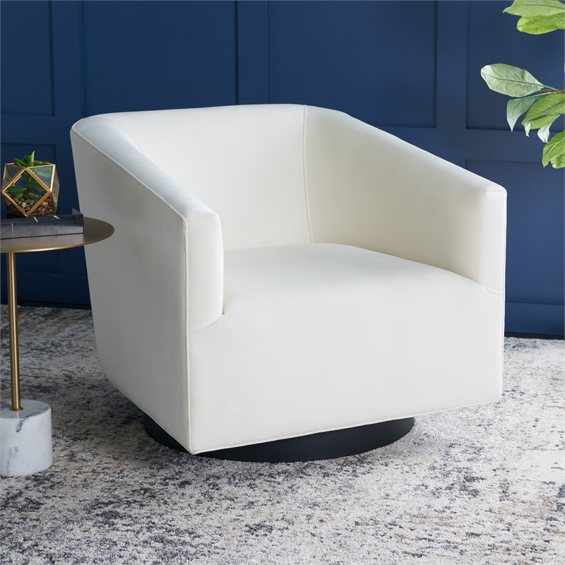 Safavieh Birdie Wood and Metal Accent Chair in Cream