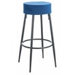 Safavieh Bohden Velvet and Wood Round Bar Stool in Navy / Black