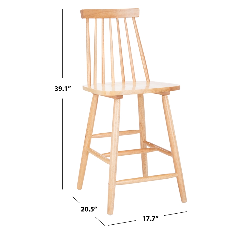 Safavieh Beaufort Wood Counter Stool in Natural